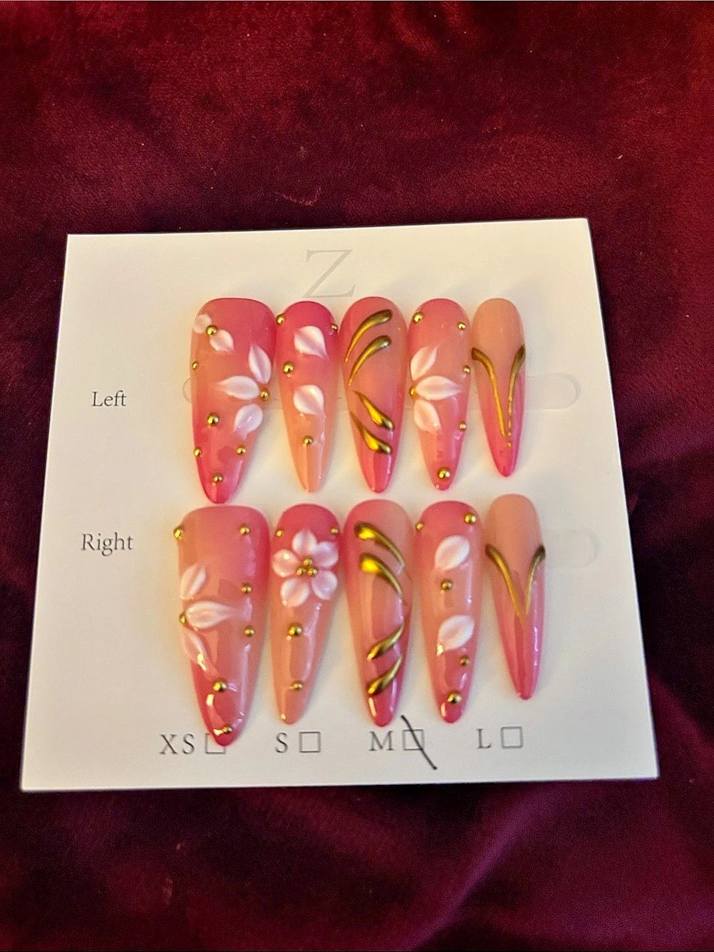Pink & Gold 24-Piece Press-On Nails